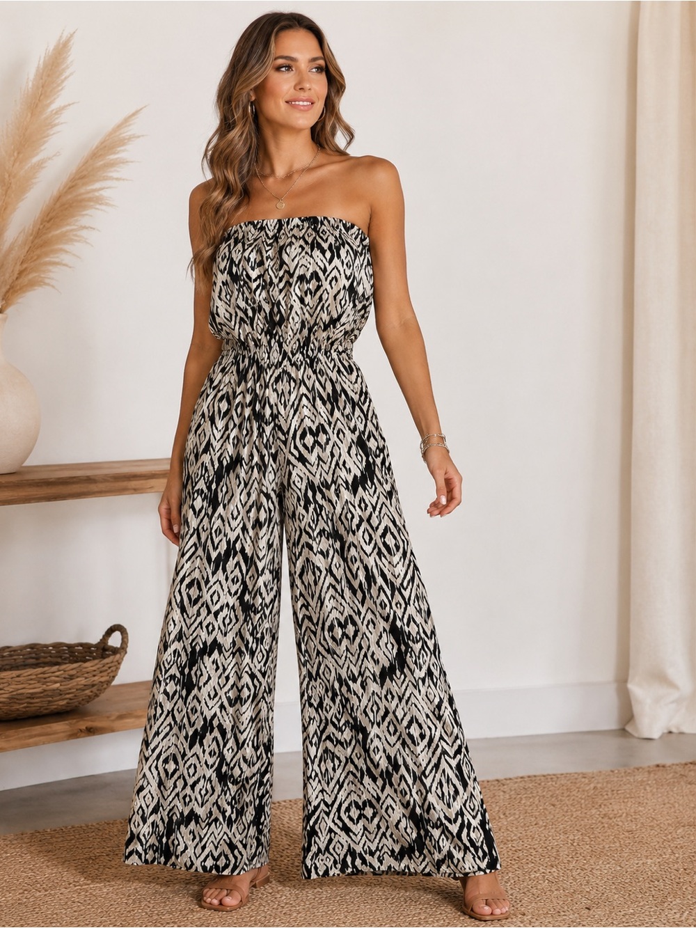 5/48 Strapless Wide Leg Jumpsuit